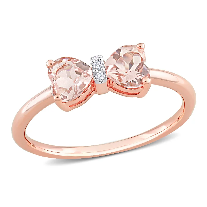 Citrine Gemstone Rings in Stainless Steel with a Stackable Design for a Trendy Everyday WearMiadora 1ct TGW Morganite and Diamond Accent Bow Ring in 10k Rose Gold