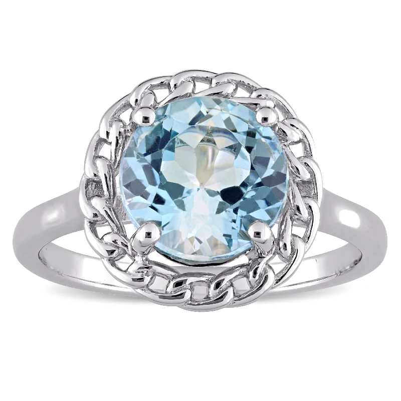 Jasper Gemstone Rings in 18K Gold Vermeil with a Matte Finish for a Subtle and Elegant LookMiadora 3 1/2 CT TGW Blue Topaz - Sky Fashion Ring Silver