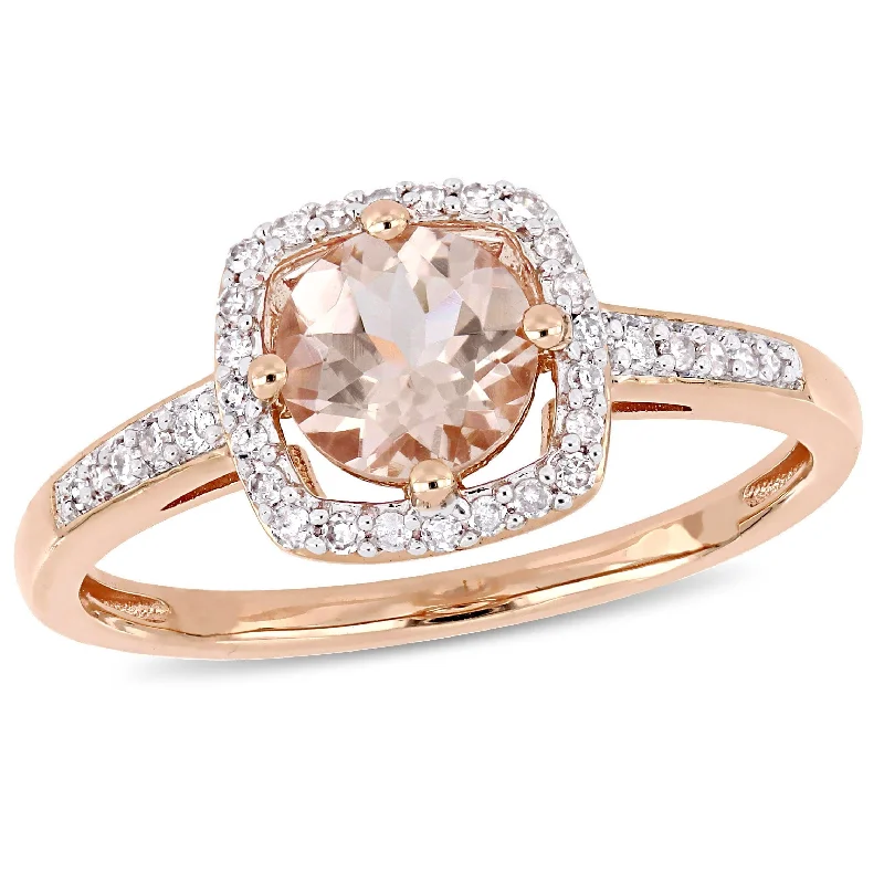 Citrine Gemstone Rings in Stainless Steel with a Stackable Design for a Trendy Everyday WearMiadora 4/5ct TGW Morganite and 1/7ct TW Diamond Floating Halo Ring in 10k Rose Gold