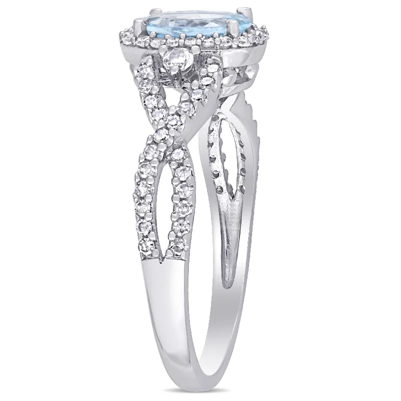 Alexandrite Gemstone Rings in Platinum with a Hidden Halo for a Rare and Luxurious PieceMiadora 5/8ct TGW Aquamarine White Sapphire and 1/3ct TW Diamond Halo Ring in 10k White Gold