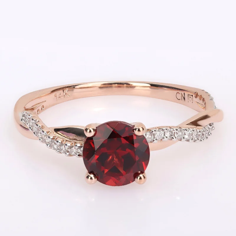 Amethyst Gemstone Rings in Sterling Silver with a Halo of Cubic Zirconia for a Budget - Friendly LuxuryMiadora Garnet and 1/6ct TDW Diamond Crossover Birthstone Ring in 14k Rose Gold