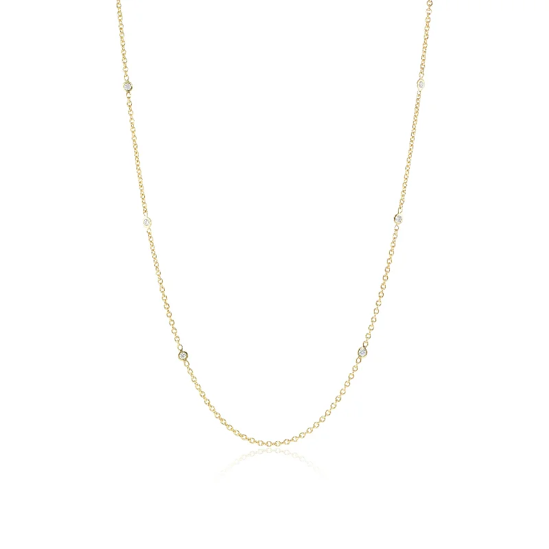 Diamond-cut chain necklaces for eleganceDiamond Station Chain