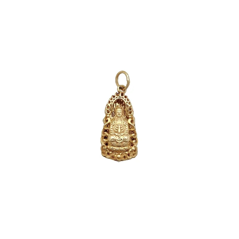 Laser - Cut Woodland Scene Pendant for Nature Enthusiasts[观音] 3D Guan Yin Pendant (14K)