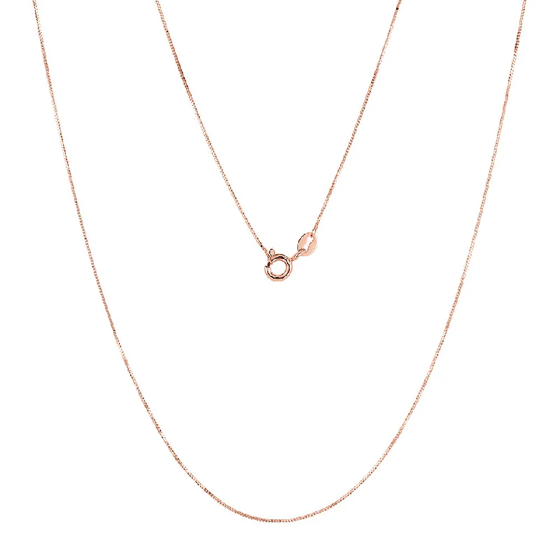 Long chain necklaces for layering40cm box chain in 10 carat rose gold