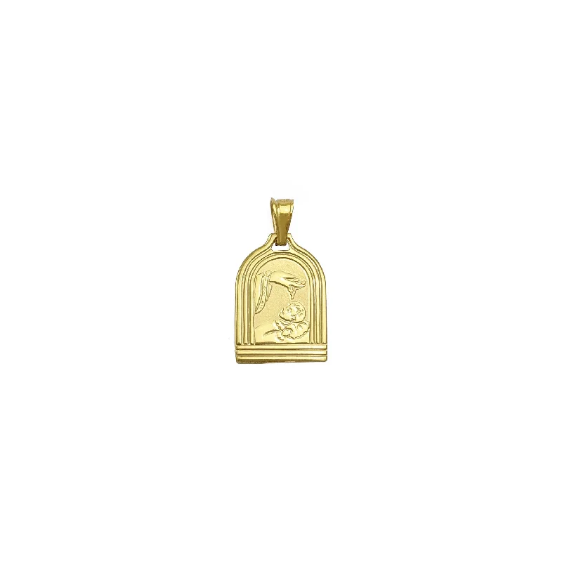 Military - Inspired Dog Tag Pendant with Engraved Service NumbersChristening Arched Pendant (14K)