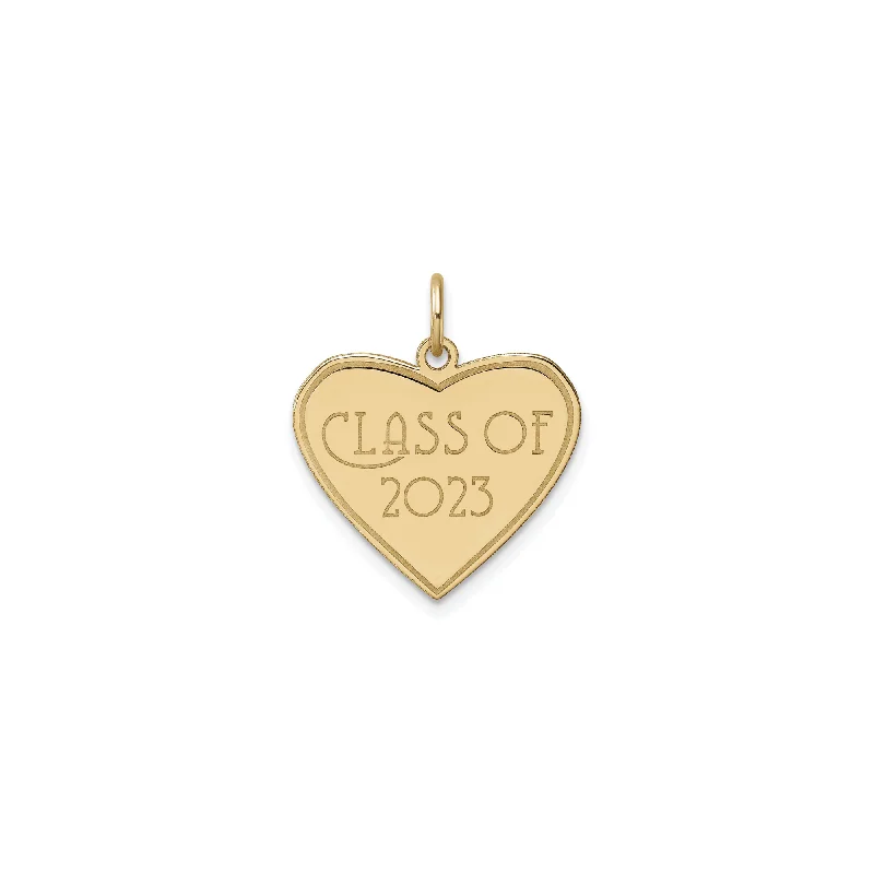 18K Gold - Plated Angel Wing Pendant for a Symbolic and Elegant AccessoryClass of 2023 Heart Pendant (14K)