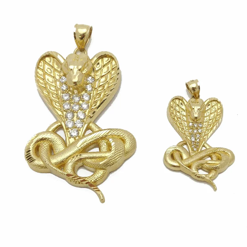 18K Gold - Plated Angel Wing Pendant for a Symbolic and Elegant AccessoryCobra Snake CZ Pendant (14K).