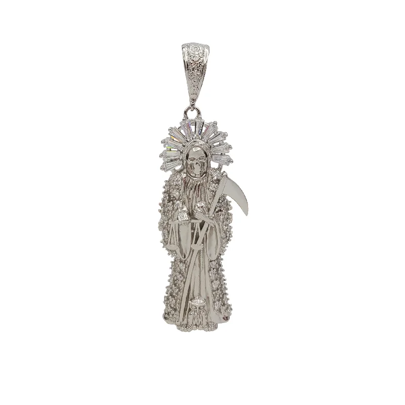 Zodiac sign pendants for astrology loversCubic Zirconia Santa Muerte / Grim Reaper Pendant (Silver)