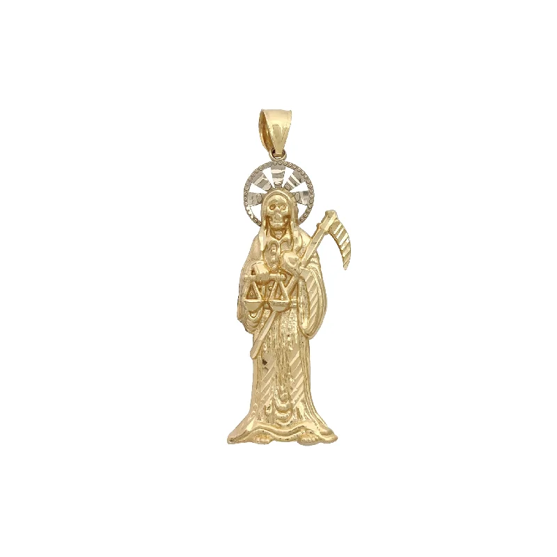 18K Gold - Plated Angel Wing Pendant for a Symbolic and Elegant AccessoryDiamond Cuts Halo Santa Muerte Pendant (14K)