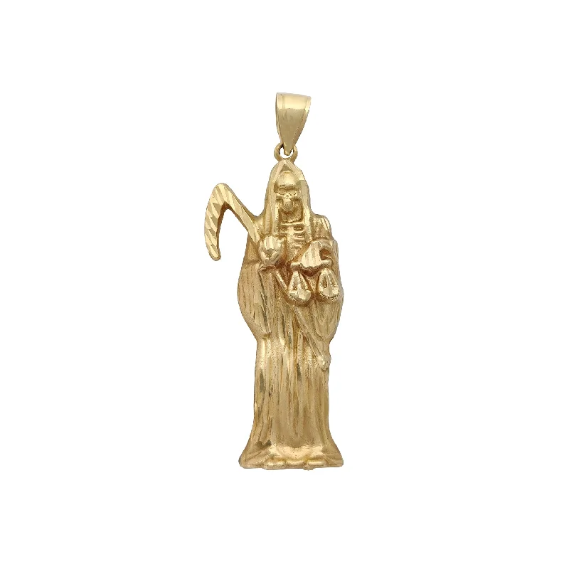 Water - Resistant Stainless Steel Diving - Themed Pendant for DiversDiamond-Cut Santa Muerte Pendant (14K)