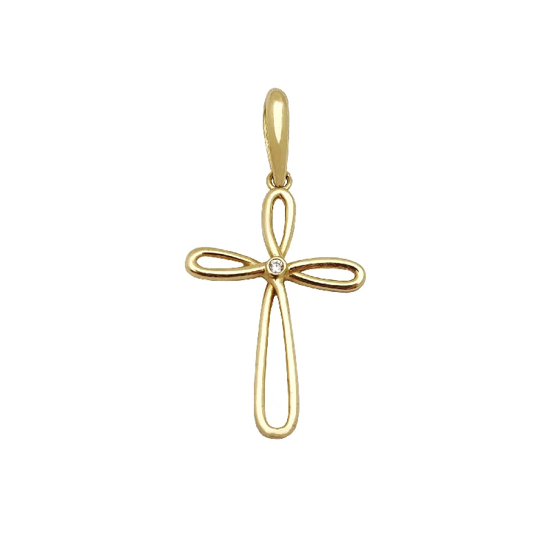 Glow - in - the - Dark Starry Sky Pendant for Nighttime AdventuresDiamond Outline Cross Pendant (14K)