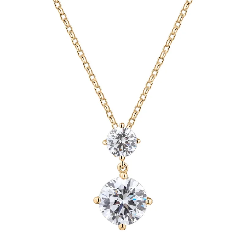 Vintage-inspired locket necklaces for herFancy pendant with 2.5 carats* of diamond simulants in 10 carat yellow gold