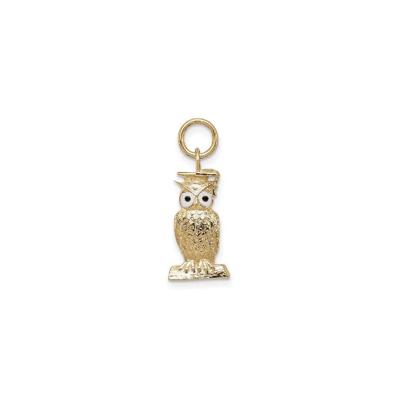 Gothic - Style Skull Pendant with Red Enamel Accents for Alternative FashionGraduation Owl Enamel Pendant (14K)