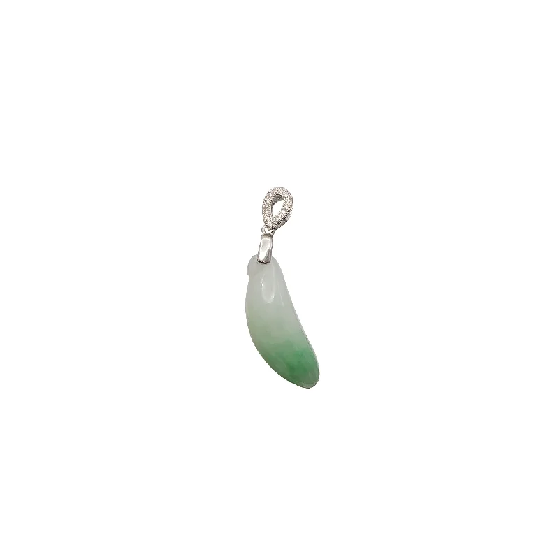 Delicate pearl necklaces for formal eventsGreen Bean Jade Pendant (Silver)