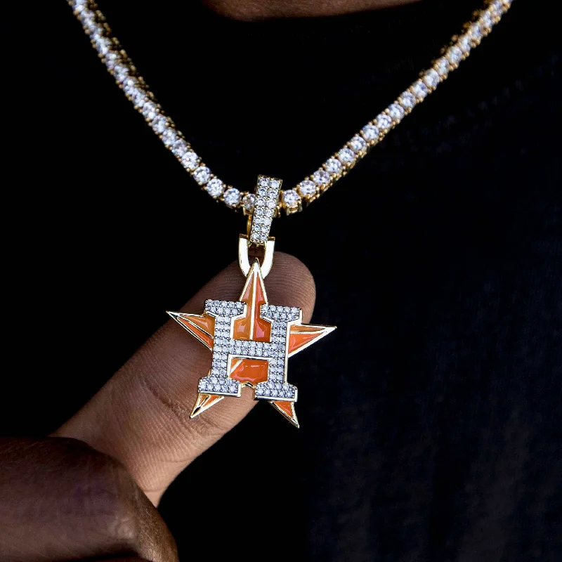 Layered chain necklaces for everyday wearHouston Astros Official MLB Logo Pendant