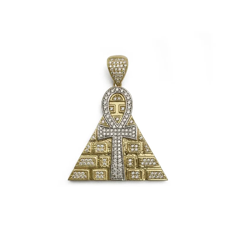 Military - Inspired Dog Tag Pendant with Engraved Service NumbersIcy Ankh Pyramid Pendant (14K)