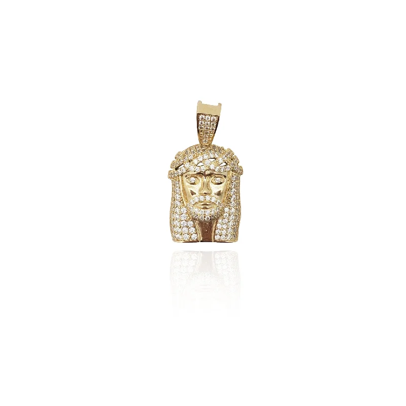 Magnetic - Locking Pendant with Hidden Compartment for Secret MessagesIced-Out Jesus Head Pendant (14K)