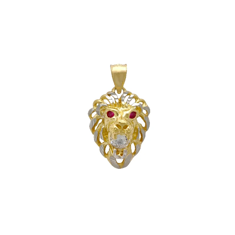 Magnetic - Locking Pendant with Hidden Compartment for Secret MessagesLion Head CZ Pendant (14K)