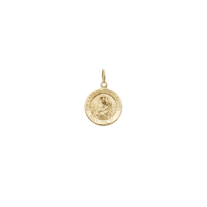 Customized Birthstone Pendant with Engraved Name for a Personalized TouchOur Lady of Mount Carmel Medallion Pendant (14K)