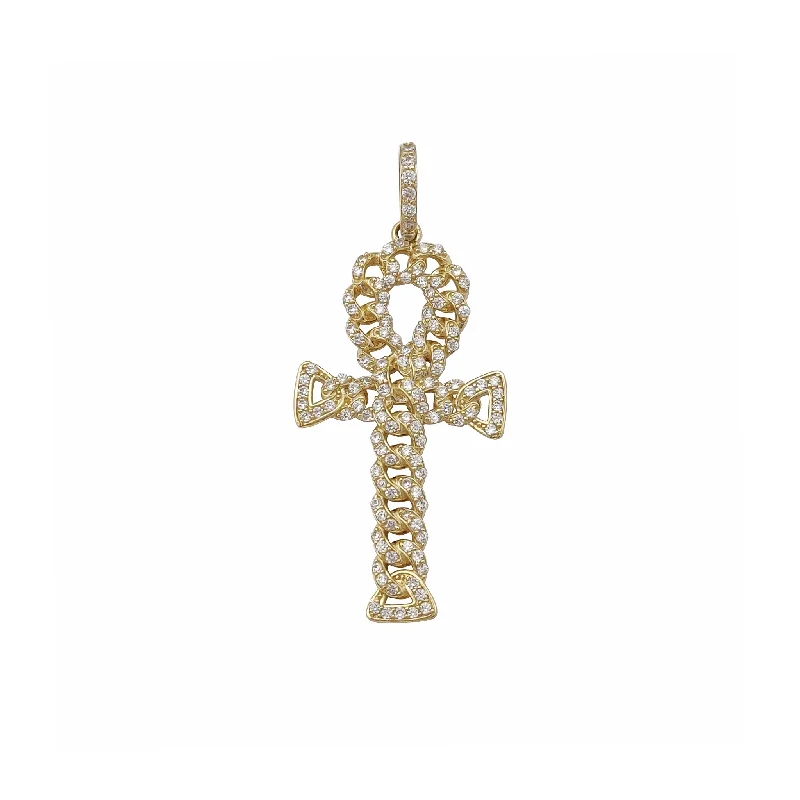 Star-shaped pendants for dreamersPave Cuban Ankh Pendant (10K)