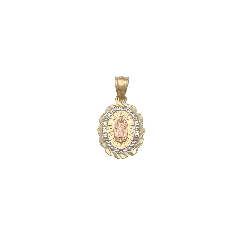 Antique - Brass - Finished Compass Pendant for Travelers and ExplorersPetal-Shaped Diamond Cut Virgin Mary Pendant (14K)