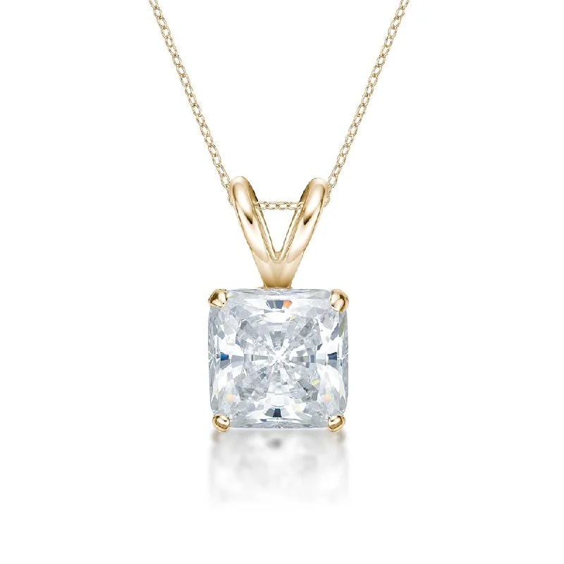 Crystal healing pendants for wellness enthusiastsPrincess Cut solitaire pendant with 1.5 carat* diamond simulant in 10 carat yellow gold