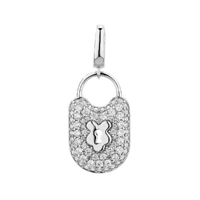 Vintage coin pendants for antique looksRound Brilliant charm pendant with 0.72 carats* of diamond simulants in sterling silver