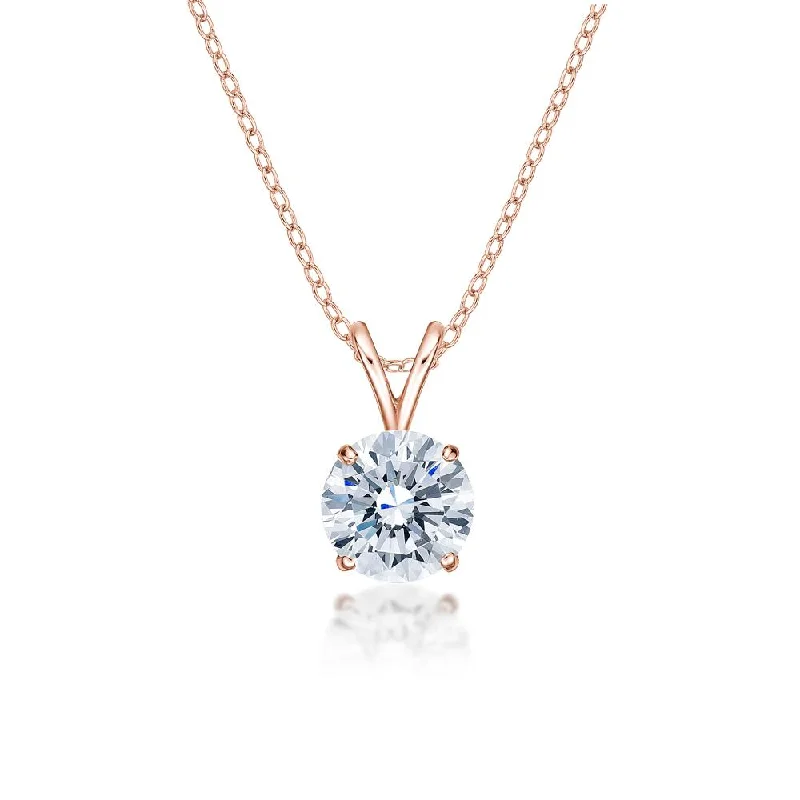 Crystal healing pendants for wellness enthusiastsRound Brilliant solitaire pendant with 1.5 carat* diamond simulant in 10 carat rose gold