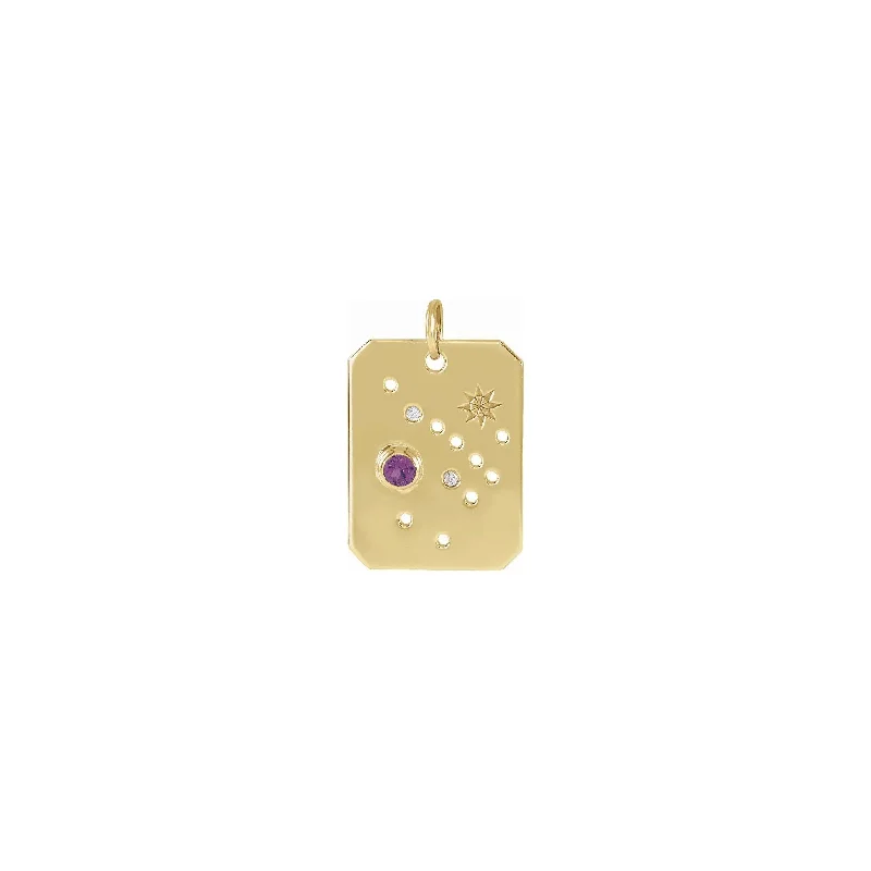 Affordable sterling silver necklaces for teensSagittarius Amethyst and Diamond Zodiac Constellation Pendant