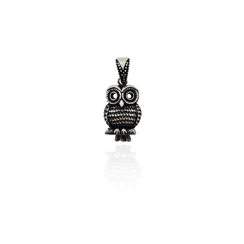 Diamond-studded pendants for anniversariesShadowed Owl (Silver)