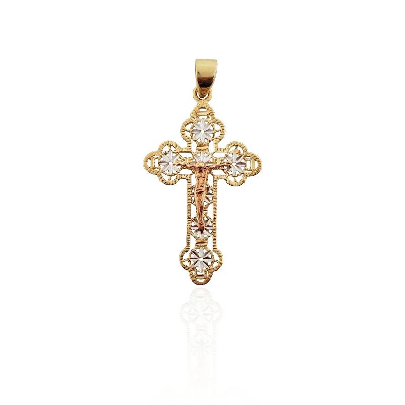 Mother - of - Pearl Inlaid Seahorse Pendant for Beach LoversTri-color Diamond Cut Crucifix Pendant (14K).