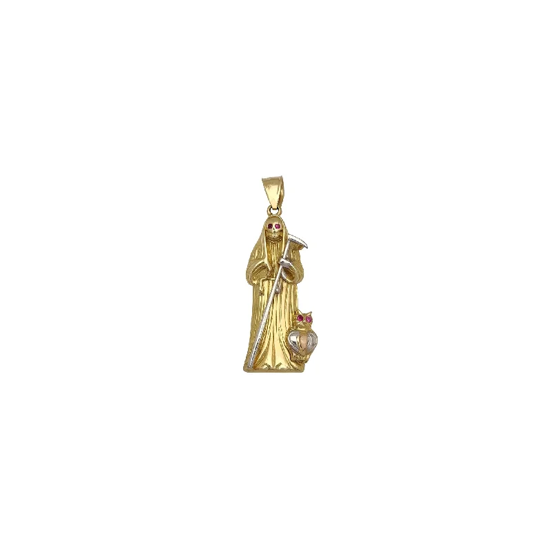 18K Gold - Plated Angel Wing Pendant for a Symbolic and Elegant AccessoryTri-Tone Santa Muerte Pendant (14K)