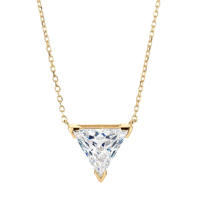 Gold chain necklaces for menTrilliant solitaire necklace with 1.79 carat* diamond simulant in 10 carat yellow gold