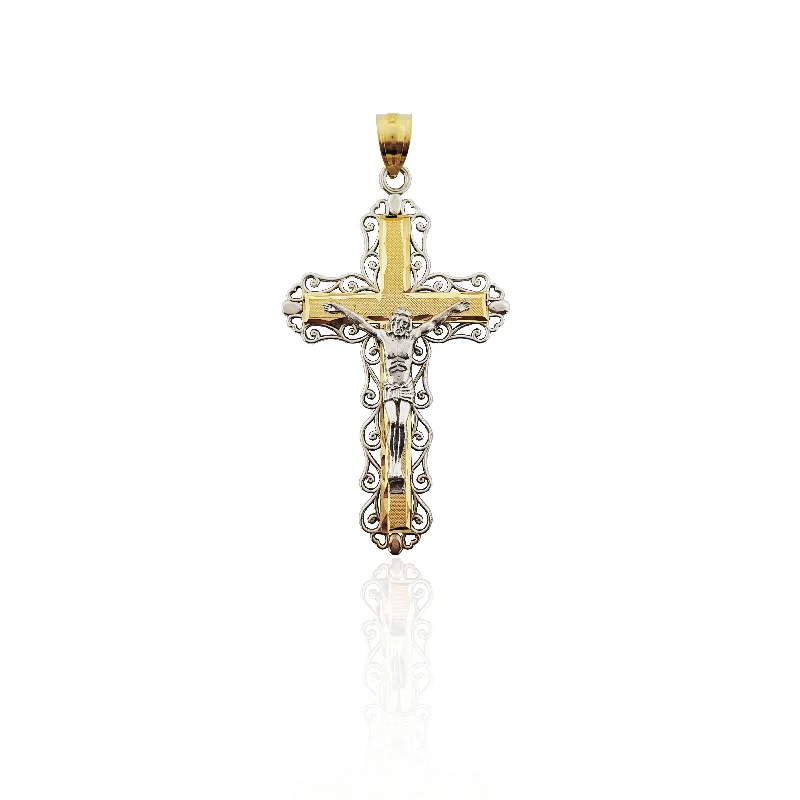 Mother - of - Pearl Inlaid Seahorse Pendant for Beach LoversTwo-Tone Crucifix Cross Pendant (14K).