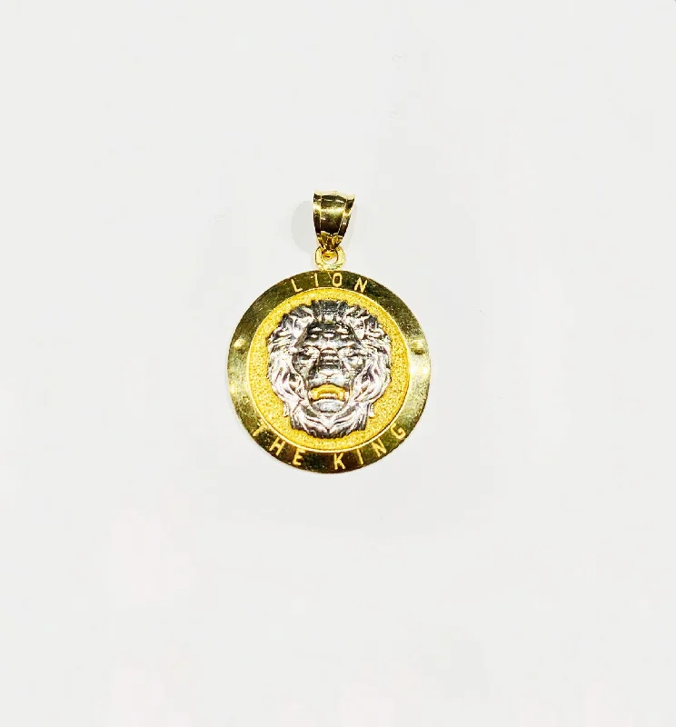 Customized Birthstone Pendant with Engraved Name for a Personalized TouchTwo-tone Lion the king Pendant (14K).