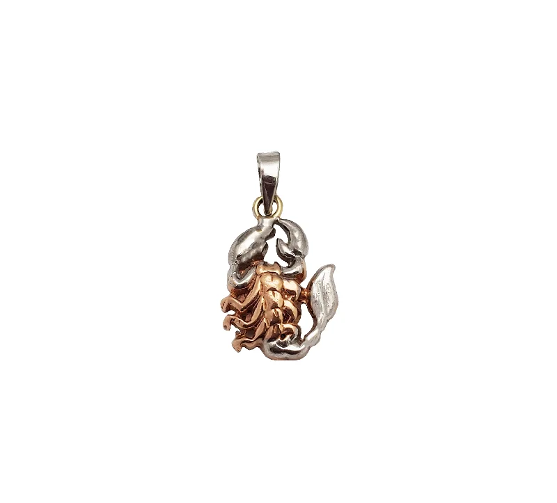 Rhinestone - Encrusted Crown Pendant for Little Girls' Dress - UpTwo-Tone Scorpion Pendant (14K)