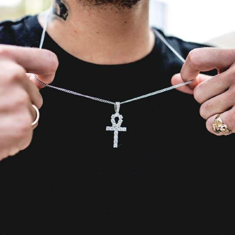 Star-shaped pendants for dreamersWhite Gold Ankh Cross